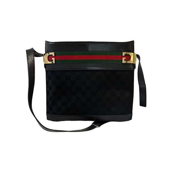 Gucci black Gg horse bit web shoulder bag - Picture 6 of 16